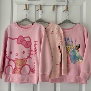Girls Pink Sweatshirts Lot - Size 4T